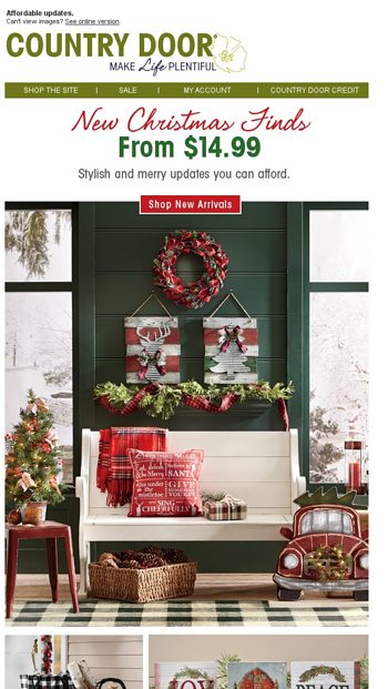 New Christmas From 14 99 Country Door Email Archive
