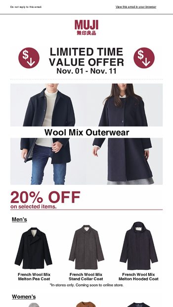 muji hooded coat