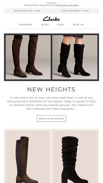 clarks wedge knee high boots