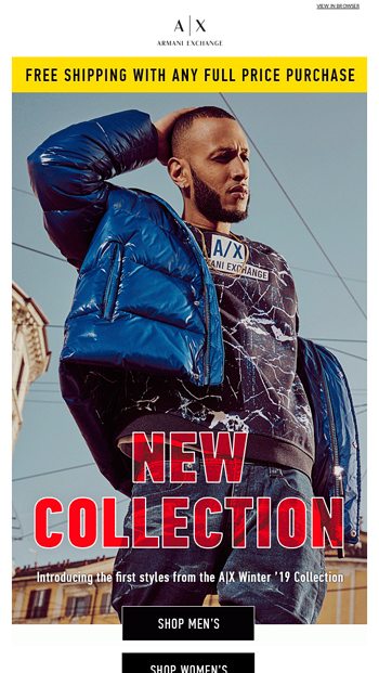 New Arrivals for Winter are here! - Armani Exchange Email Archive