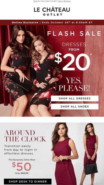 Le chateau 2025 outlet dresses