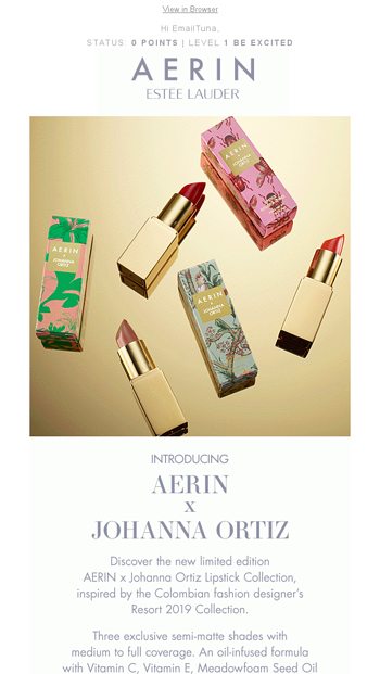 Introducing The AERIN x Johanna Ortiz Lipstick Collection Est e