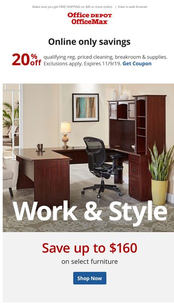 Its Your Kind Of Style Save Up To 160 On Furniture Office
