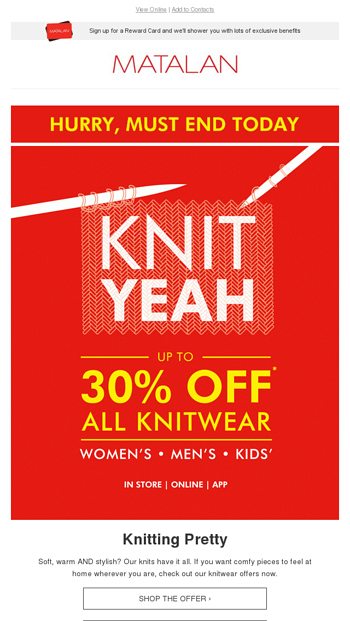 HURRY  The clock is ticking to shop our knitwear offer