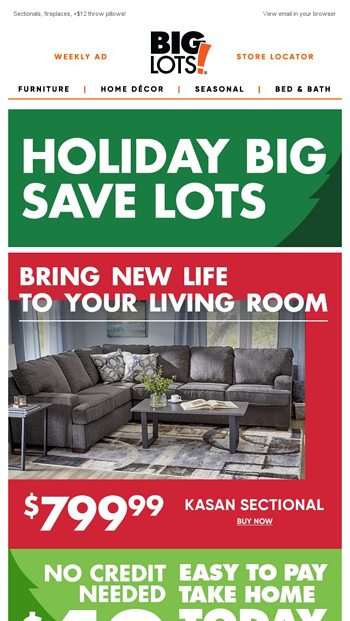 Kasan sectional store big lots