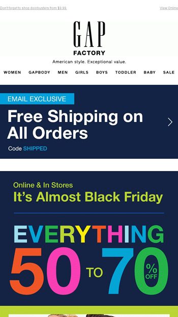 the gap free shipping code