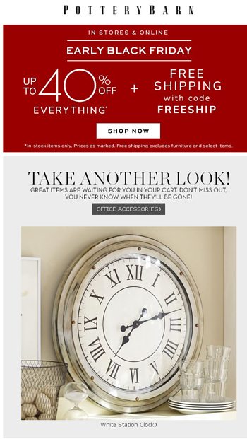 Good News White Station Clock Still In Your Cart Pottery