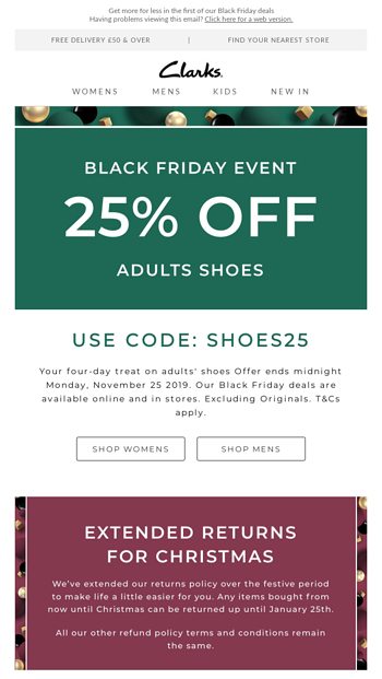 here! Our Black Friday deals TODAY with 25% off shoes from now Monday 🖤 - Clarks Archive