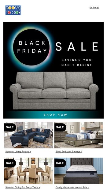 Black Friday Sale Is On Rooms To Go Email Archive