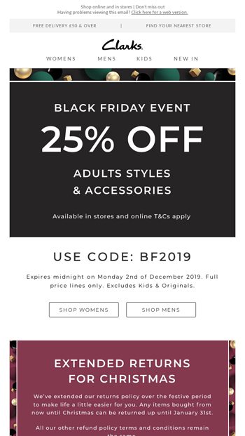 clarks christmas returns policy off 76 