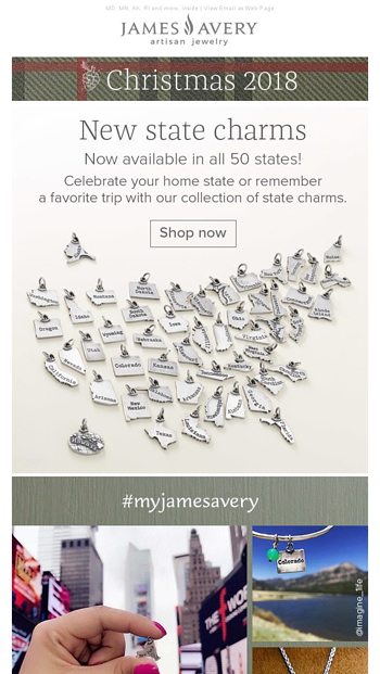 James avery hot sale state charms