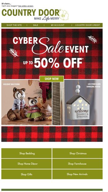 The Most Wonderful Sale Of The Year Country Door Email