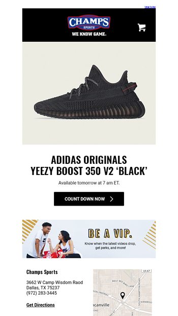 champs sports yeezy release