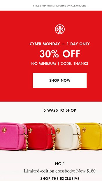 NEW today: 30% off with no minimum - Tory Burch Email Archive