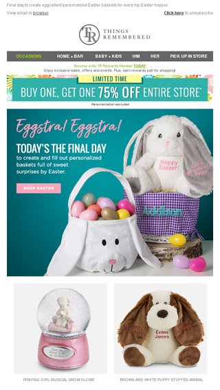 things remembered personalized plush elephant white