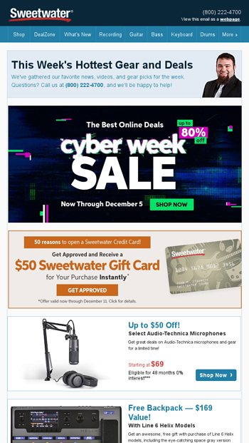 Trending Cyber Monday Deals More Sweetwater Email Archive