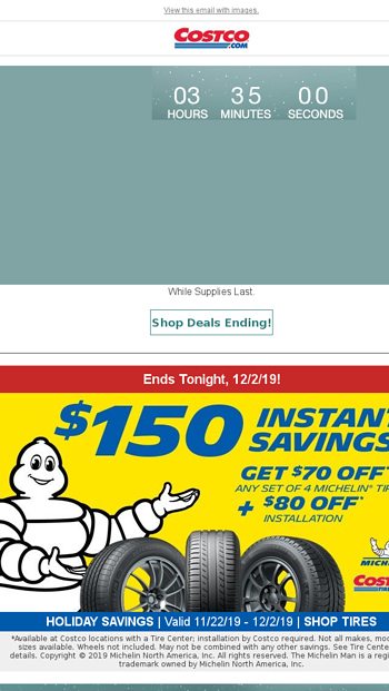 Select Cyber Monday Deals End At 11:59 PM PST! - Costco Wholesale Email ...