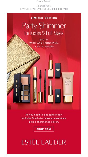 estee lauder party shimmer makeup gift set