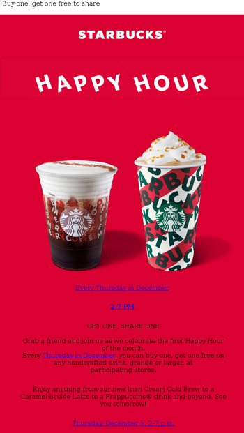 Starbucks Email Newsletters