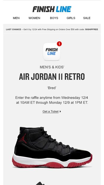 Retro 'Bred'. - Finish Line Email Archive