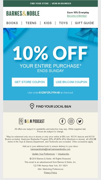 Have You Used Your Coupon Yet Barnes Noble Email Archive