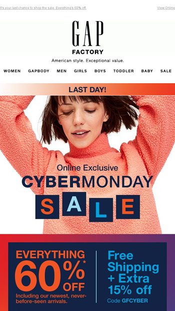 gap factory cyber monday