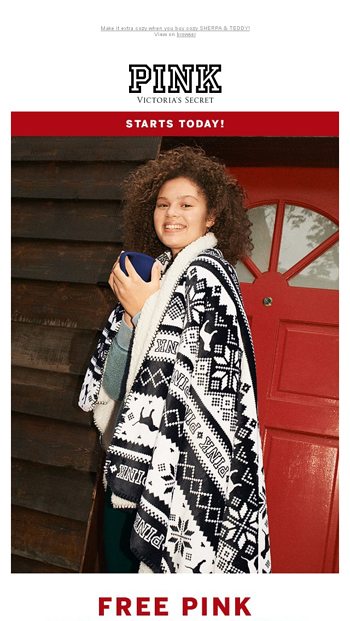 FREE Sherpa Blanket Victoria s Secret Email Archive