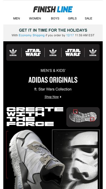 finish line star wars adidas