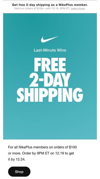nike free 2 day shipping
