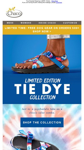 New Tie Dye Styles Free Dog Gear Chaco Email Archive