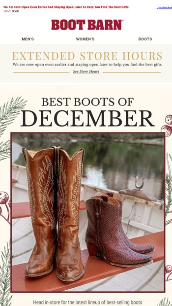 Get Them Best Selling Boots In Store Boot Barn Email Archive