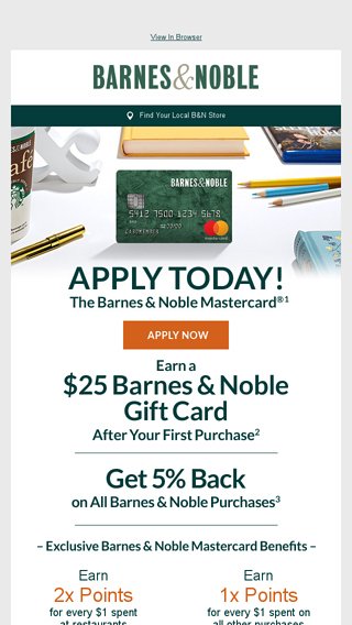 The B N Mastercard R Get 5 Back On Barnes Noble Purchases