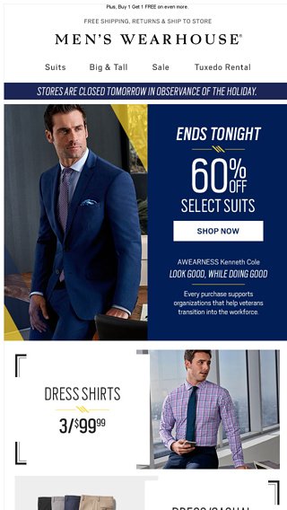 Ends Tonight 3 99 99 Dress Shirts Dress Pants Men s Wearhouse 