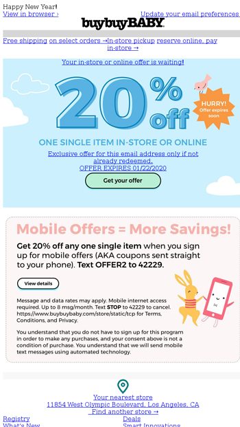 New Decade New 20 Off Coupon - Buybuy Baby Email Archive
