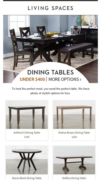 living spaces delfina dining table