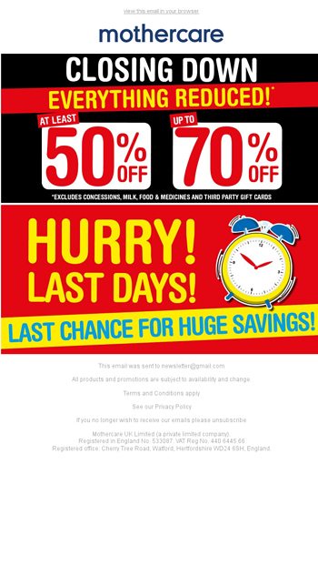 CLOSING DOWN now up to 70 off