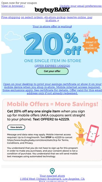 sign up for buy buy baby text coupons