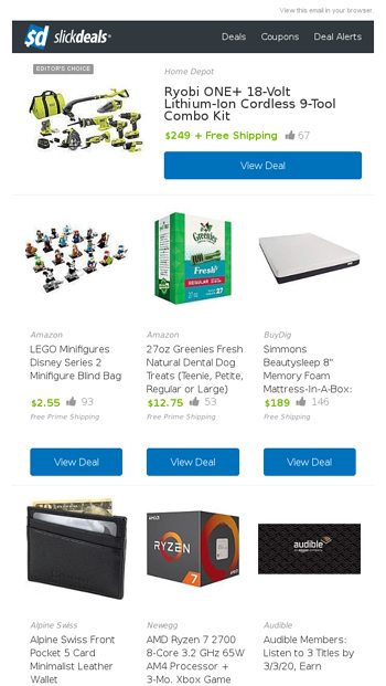 Slickdeals | Trending Frontpage Deals - Slickdeals Email Archive