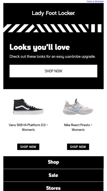 lady foot locker nike presto