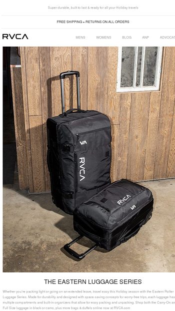 rvca eastern large roller bag