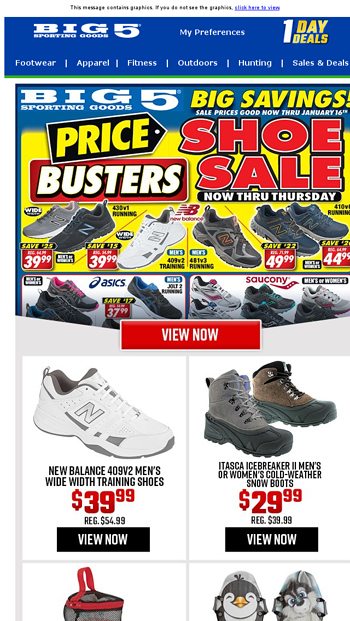 Big 5 store sale on shoes