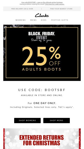 clarks free delivery code