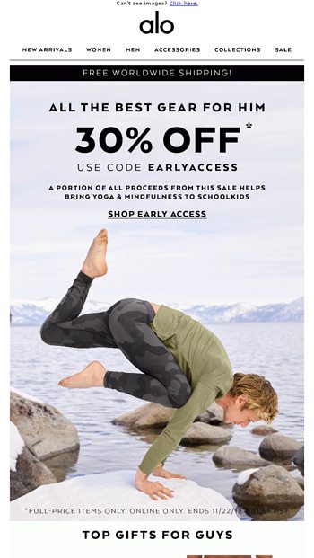 Alo Yoga - It's starting! 🎉 We're giving you EARLY ACCESS to our Black  Friday SALE! SHOP up to 30% - just use code: ALOVIP30 www.aloyoga.com