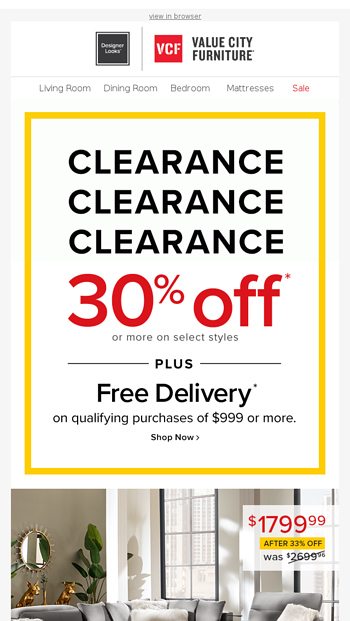 Value city clearance deals sale