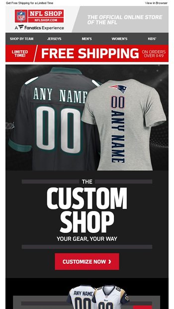 nfl shop custom shirts