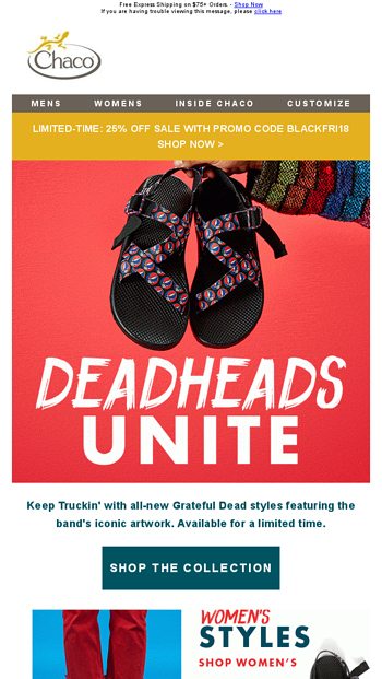 NEW Grateful Dead Collection 25 Off Sale Chaco Email Archive