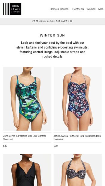 john lewis bandeau swimsuit