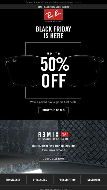 ray ban sunglasses black friday