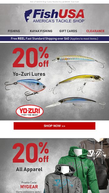 20% Off Yo-Zuri Lures, Apparel & Red Label Fluoro - Buy Now