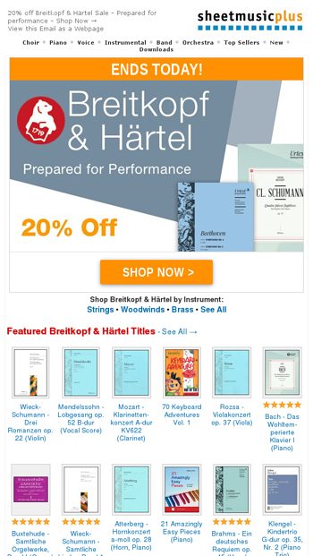Final Day For 20 Off Classical Music From Breitkopf Hartel